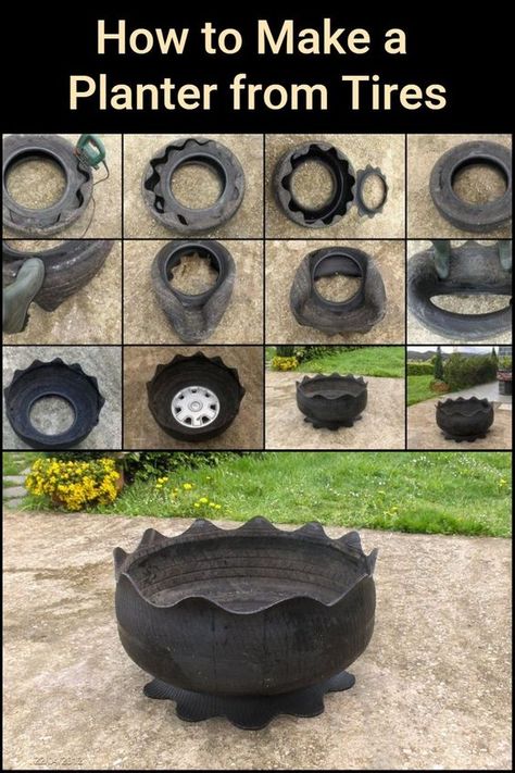 Your imagination is the limit. This tire turned into a planter is the perfect example. Repurpose Tires, Tire Sculpture, Old Tire Planters, Repurposed Tires, Tire Projects, Tires Ideas, Diy Tire, Front Porch Plants, Diy Planters Outdoor