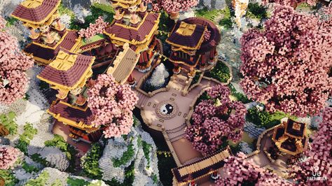 Minecraft Towns, Minecraft Exterior, Japanese Palace, Minecraft Base, Minecraft Town, Minecraft Shops, Minecraft Japanese, Minecraft Kingdom, Minecraft Idea