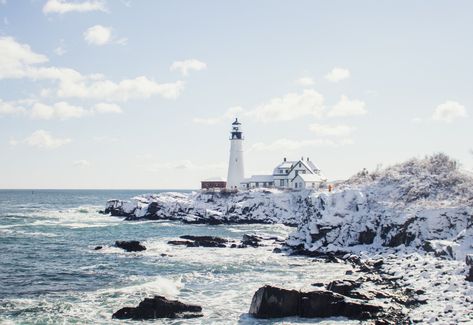 Best Winter Things to Do in Camden & Rockport Maine This Year Portland Maine Travel, France Winter, Rockport Maine, Maine Winter, Camden Maine, Frozen Pond, Maine Lighthouses, Encourage Others, Winter Things