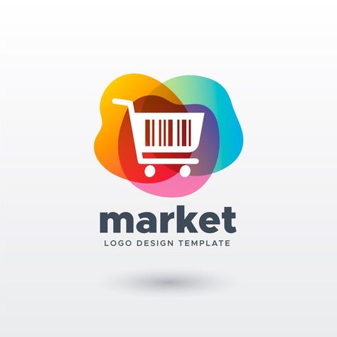 Colorful market logo with gradient | Free Vector #Freepik #freevector #logo #business #shopping #marketing Market Logo, Premium Vector, Logo Design, Design