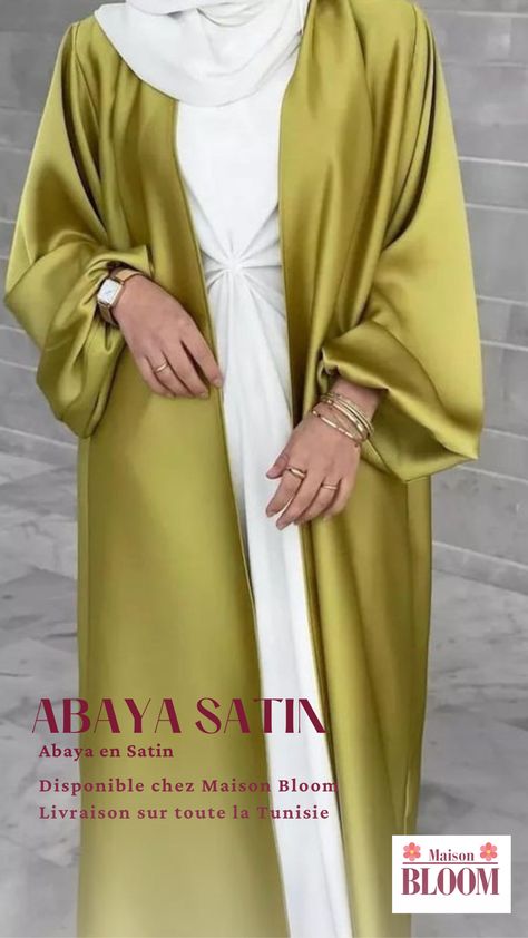 Satin Abaya Designs, Satin Abaya, Abaya Design, Hijab Fashionista, Cardigan Kimono, Mode Abaya, Plain Dress, Abaya Designs, Muslimah Fashion Outfits