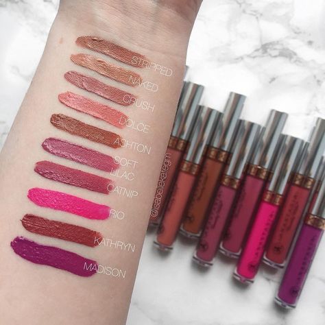 Swatches  liquid lipsticks @isabellekategm  #anastasiabeverlyhills Abh Liquid Lipstick, Diy Spa, About Hair, Anastasia Beverly Hills, Lipsticks, Liquid Lipstick, Fashion Makeup, Beverly Hills, Lilac