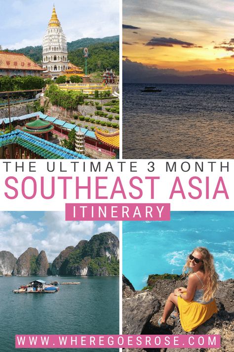 Southeast Asia 3 month itinerary Asia Backpacking Route, Southeast Asia Backpacking, Southeast Asia Itinerary, Asia Travel Destinations, Asia Itinerary, South East Asia Backpacking, Asia Places, Backpacking Routes, Vietnam Backpacking