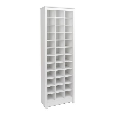 Tall Shoe Storage, White Shoe Storage, Shoe Storage Small Space, Closet Shoe Storage, White Shoe, Ikea Storage, White Laminate, Diy Closet, Cleaning Storage