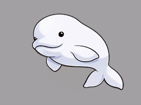 Beluga Drawing, Easy Animals To Draw, Animals To Draw, Draw Cute, Easy Animals, White Whale, Beluga Whale, Drawing Guide, Drawing Easy