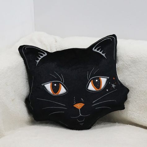 Black Cat Pillow, Halloween Throw Pillow, Head Pillow, Blanket Black, Halloween 1, Halloween Pillows, Fall Inspo, Cat Pillow, Michael Store