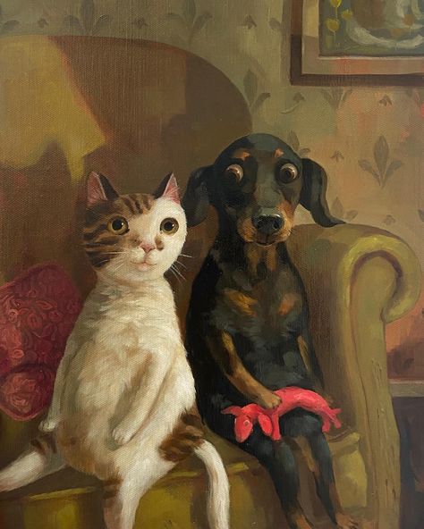 Dog And Cat, A Cat, Painter, On Instagram, Instagram, Art