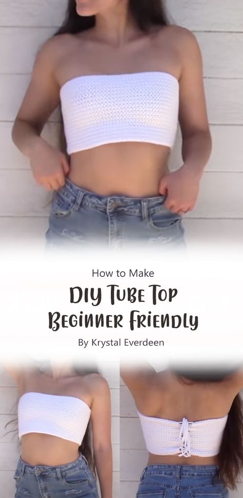 In this beginner-friendly DIY tutorial, Krystal will guide you through creating your very own trendy tube top. This DIY project is not only fun but also budget-friendly. So, let’s dive in and get creative! Easy Top Crochet Pattern, Crochet Tube Top Tie Back, Crochet Strapless Bra Pattern, Crochet Top Bandeau, Free Crochet Tube Top Patterns, Easy Crochet Tube Top, Strapless Crochet Top Patterns, Crocheted Tube Top, Crochet Bandeau Top Pattern Free