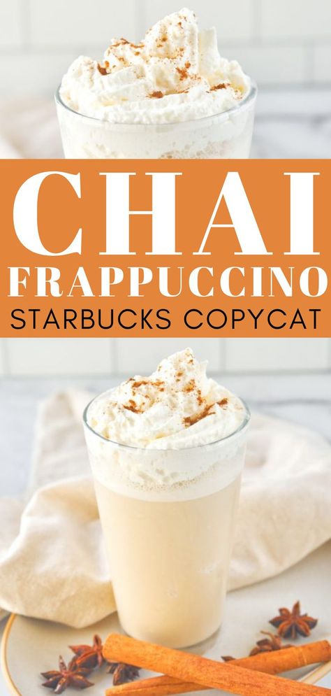 Starbucks Copycat Chai Frappuccino Recipe I starbucks copycat chai frappuccino recipe I how to make a chai frappuccino at home I tips for making a homemade chai frappuccino I spice and creamy vegan drink I delicious drinks for fall I easy vegan drinks I vegan frappuccino recipes I chai recipe I cold fall beverages I starbucks copycat frappuccino recipe I chai drinks #drinkrecipes #vegandrinks Vegan Frappuccino Recipe, Chai Frappe Recipe, Starbucks Recipes Hot Drinks, Vegan Frappuccino, Chai Frappuccino, Drinks For Fall, Chai Drinks, Frappuccino Recipes, Vegan Starbucks Drinks