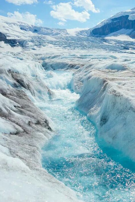 Glacial stream Athabasca Glacier, Glacier Bay Alaska, Winter Schnee, Image Nature, Winter Scenery, Peaceful Places, Winter Pictures, Nature Backgrounds, Winter Scenes