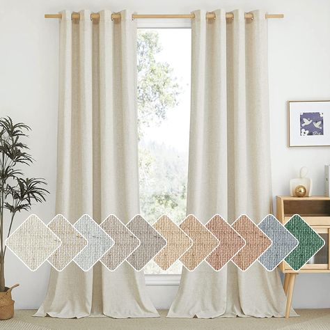 Linen curtains that are SO gorgeous! Natural Linen Curtains, Natural Curtains, White Linen Curtains, Sheer Linen Curtains, Thick Curtains, Decorative Curtain Rods, Drape Panel, Curtain Texture, Sheer Drapes