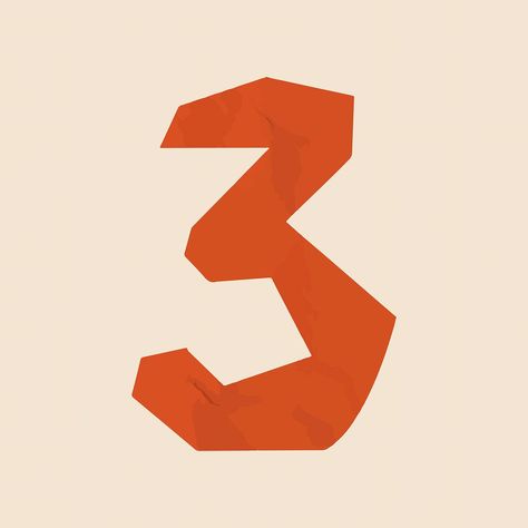 Number 3 Aesthetic, Logo Online Shop, Three Logo, Fun Typography, Typography Designs, 1 Symbol, 15 December, Number Three, Aesthetic Fonts