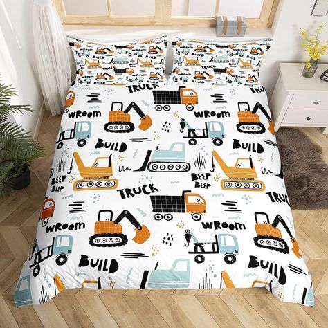 Kids Cartoon Excavator Bedding Set Boys Vehicles Truck Car Comforter Cover Child Cute Building Equipment Duvet Cover Toddler Funny Construction Transport Bedspread Cover Colorful Room Decor Twin Size : Amazon.ca: Home Colorful Room, Colorful Room Decor, Kids Cartoon, Truck Car, Comforter Cover, Bed Set, Bedding Set, Duvet Cover, Duvet