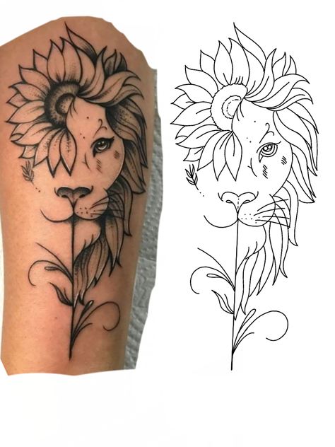 Leo Leg Tattoo For Women, Small Lion Tattoo For Women Simple, Leo Name Tattoo, Feminine Lion Tattoo For Women, Half Lion Tattoo, Kb Tattoo, Lioness Tattoo For Women, Small Lion Tattoo For Women, Tattoo Pierna Mujer