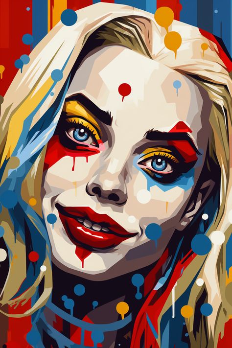 Pop Art Wall Art, Harley Quinn Poster, Harley Wallpaper, Harley Quinn Design, Harley Quinn Decor, Harley Quinn Wallpaper, Harly Quinn Draw, Harley Quinn Wall Art, Harley Quinn Painting