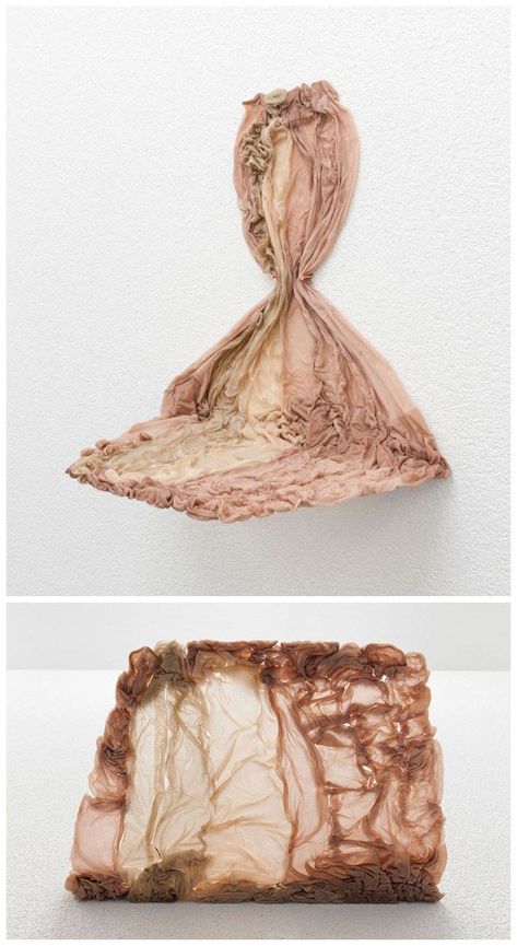 Fabian Matz | Contemporary Fibre Art with Polyamide Tights and Resin #softsculpture Tights Sculpture, Juxtaposition Art, Wrinkles Art, Beautiful Sculptures, Textiles Sketchbook, Textiles Art, Circular Knitting Machine, Creative Textiles, Bio Art