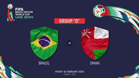 Brazil vs Oman Match 2024 FIFA Beach Soccer World Cup in UAE Schedule, Intro Video, 3D Rendering Brazil Vs Portugal, Beach Soccer, Soccer World Cup, Intro Video, Soccer World, Car Ads, 3d Rendering, Oman, Fifa