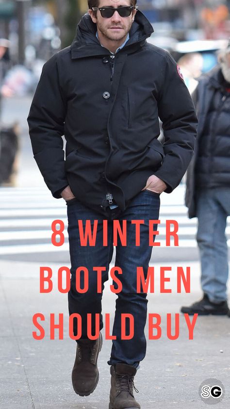 Mens Clothing Styles Boots, Nike Duckboot Men Outfit, Men’s Winter Boots Outfits, Duckboot Outfits Winter, Men’s Winter Travel Outfits, Joggers And Boots Outfits Men, Snow Boots Outfit Men, Winter Boots Outfits Men, Black Boots Men’s Outfits