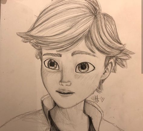 Adrien Agreste Drawing, Miraculous Ladybug Sketches, Miraculous Ladybug Drawing Sketch, Miraculous Sketch, Miraculous Drawings, Miraculous Drawing, Lion King Drawings, Disney Drawings Sketches, Animation Art Sketches