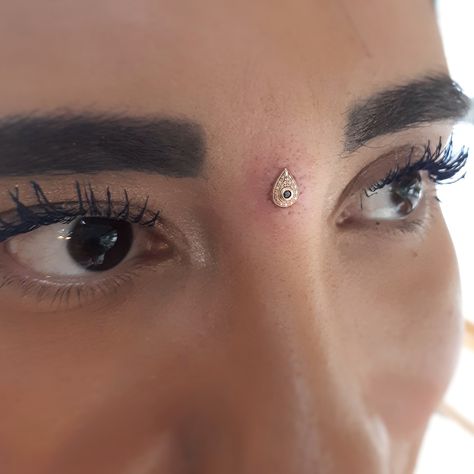 3rd Eye Piercing, Facial Dermal Piercing, Face Dermal Piercing, Face Dermal, Third Eye Piercing, High Nostril Piercing, Unique Piercings, Nose Jewels, Eye Piercing