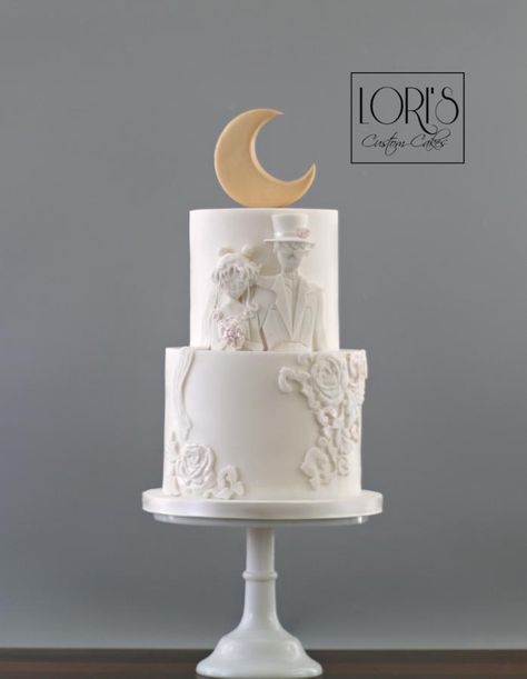 Sailor Moon Tuxedo Mask wedding cake  - cake by Lori Mahoney (Lori's Custom Cakes) Sailor Moon Wedding Cake, Sailor Moon Wedding Theme, Anime Wedding Cake, Moonlit Wedding, Moon Wedding Theme, Sailor Moon Tuxedo Mask, Sailor Moon Cakes, Wedding Jokes, Sailor Moon Wedding