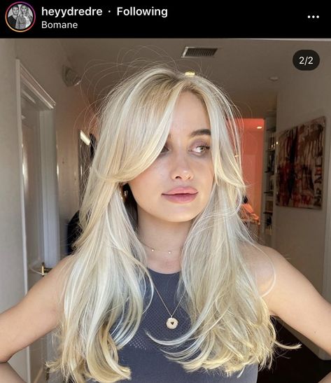 Long Blonde Hair Layers Straight, Platinum Blonde With Layers, Blonde Hair Inspo Curtain Bangs, Platinum Blonde Long Layers, Swedish Hair Blonde, Summer Buttery Blonde, Icelandic Blonde Hair, Light Blonde Hair With Layers, Baby Lights On Blonde Hair