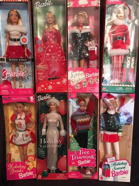 Barbie Christmas Outfit, Barbie Dolls Collections, 1990s Christmas, Retro Barbie, 2000s Christmas, Barbie Christmas, Barbie Doll Christmas, Barbie Christmas Doll, Christmas Barbie Dolls Outfit