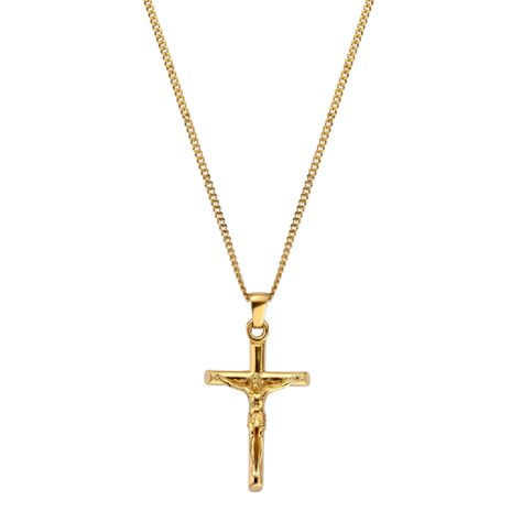 Crucifix Pendant Necklace made of 316L stainless steel, high polished and shinny on both sides of cross. -Never fading-Nickel-free-Durable and anti-tarnish-Excellent touch feeling-No allergies-No deformation-Everlasting Shine Pendant Size: 1.6" Chain Length: 22" Jesus Cross Necklace, Men Cross Necklace, Gold Minimalist Jewelry, Locket Design, Mens Cross Necklace, Gold Link Chain, Catholic Jewelry, Gold Cross Pendant, Broken Chain