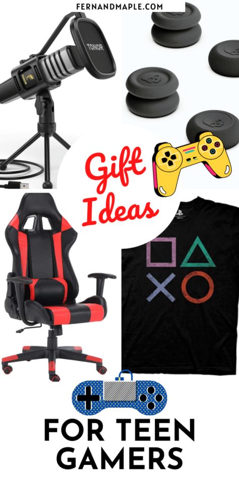 From smaller stocking stuffers through to larger luxury items; Level up your gift game! with this teen approved list of gamer essentials (that aren't gift vouchers!) for your hard-to-please teen! Get all the ideas now at fernandmaple.com! Gamer Stocking Stuffers, Gamer Gift Ideas, Quote Pencils, Holiday Party Inspiration, Movie Snacks, Gifts For Teen Boys, Calendar Gifts, Diy Birthday Party, Kids Watches