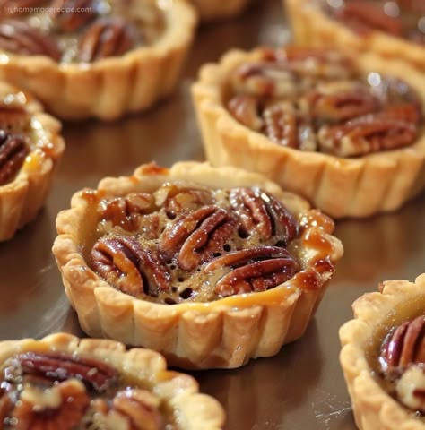 Easy And Delicious Pecan Tarts Recipe | Holiday Favorite - My Home Made Recipe Taco Ranch Bites, Mini Pecan Tarts, Turkey Pasta Recipes, Ground Turkey Pasta Recipes, Tassies Recipe, Monster Recipes, Crescent Roll Apple, Pecan Pie Tarts, Pecan Tarts Recipe