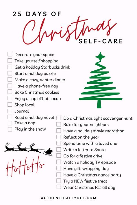 Christmas self-care Christmas Self Care, Importance Of Self Care, Štědrý Den, Christmas Checklist, Christmas Things To Do, Christmas To Do List, Self Care Checklist, Christmas Bucket List, Christmas Bucket