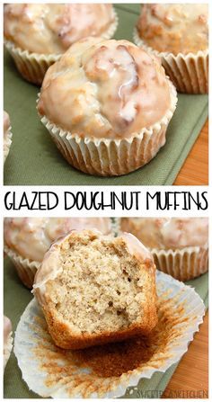 Glazed Donut Muffin Recipe, Muffin Glaze Recipe, Glazed Donut Muffins, Muffin Glaze, Glazed Muffins, Cupcake Glaze, Donut Muffins Recipe, Muffin Recipes Cinnamon, Donut Cupcakes