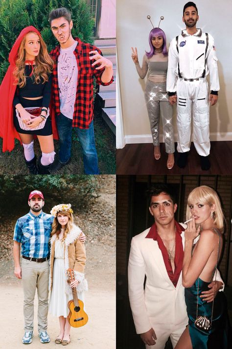 Check these amazing 25 couples Halloween costume ideas perfect for you and your bae. If you're going to a college Halloween party with your date, you're going to love all these costumes for couples! You shouldn't miss number 6! #Hallowen #costumecouples #costumeideas Viral Halloween Costumes, Comedy Movie Halloween Costumes, Barbenheimer Couple Costume, Country Costumes For Couples, Older Couples Costumes, Not Cheesy Couple Costumes, Family Costumes For Halloween, Couples Decade Costumes, Carrie And Big Costume