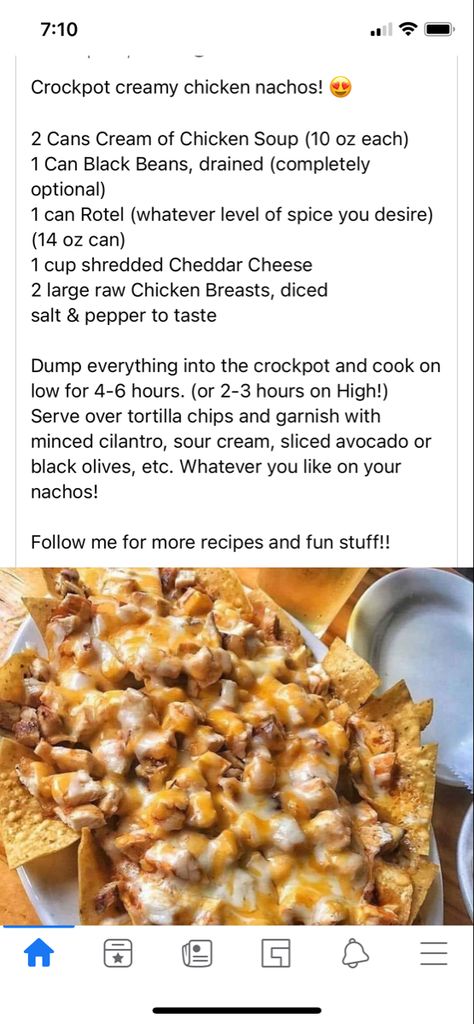 Creamy Chicken Nachos, Crockpot Nachos, Raw Chicken Breast, Chicken Nachos, Diced Chicken, Canned Black Beans, Cream Of Chicken, Cream Of Chicken Soup, Creamy Chicken