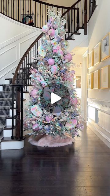 13K views · 2.9K likes | SAMI RICCIOLI on Instagram: "Pastel + Iridescent Easter tree #3 🐰 I always say I’m doing ONE and then just can’t help myself- which is your favorite of the 3 I shared?! 

Hopefully my song choice doesn’t irritate people as much as my other Easter tree reel 🤣 People are wild!! 

This is a 10’ flocked Queen tree from @kingofchristmas
 #easterdecor #easter #easterdecorating #holidaydecor" Easter Tree, Tree Ideas, Me Me Me Song, 3 Things, Xmas Tree, The 3, Easter, Pastel, Queen