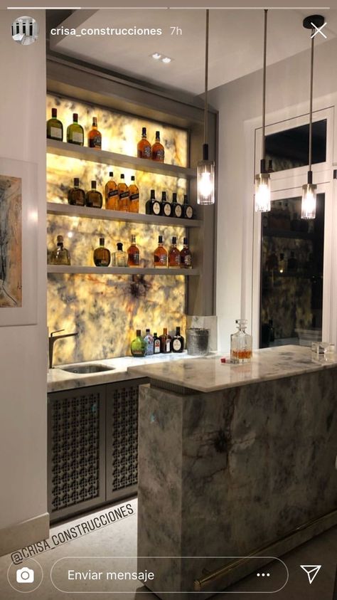 Minimalist Bar Design Home, Luxury Home Bar, Modern Home Bar Designs, Bar Lounge Room, Home Wine Bar, Home Bar Counter, Custom Home Bars, Inside Bar, Bar For Home