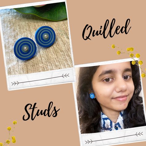 How To Make Earrings At Home, Quilling Earrings Unique, Quilling Studs, Diy Stud Earrings, Earring Making Tutorials, Earrings Quilling, Easy Quilling, Quilling Jewellery, Unique Stud Earrings