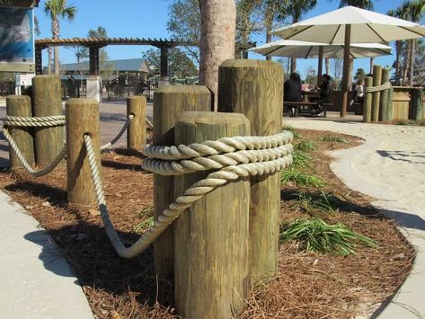 10 DIY Nautical Rope Fence Ideas - Hemptique Rope Fence Ideas, Nautical Rope Fence, Pool Bathroom Ideas, Rope Fence, Hemp Crafts, Twine Balls, Hemp Hat, Diy Nautical, Twine Crafts