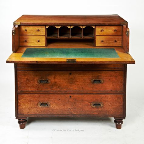 Campaign Chest, Stow On The Wold, British Colonial Decor, Campaign Furniture, Writing Area, Colonial Decor, Interesting Ideas, Drawer Fronts, Hope Chest