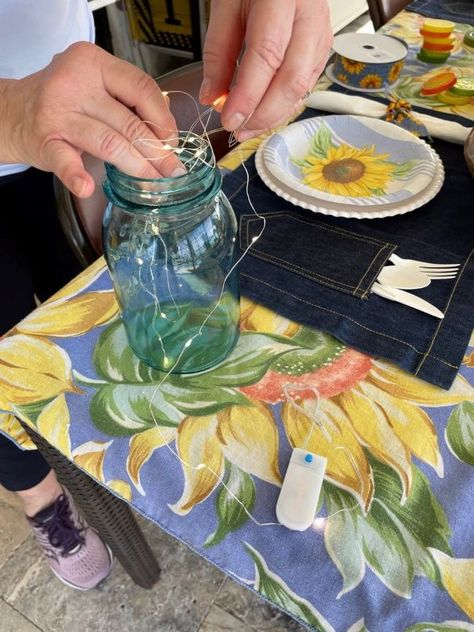 Ball Jar Centerpieces, Blue Mason Jar Centerpieces, Canning Jar Centerpieces, Costco Flowers, Mason Jar Flower Arrangements, Silk Flower Decor, Mason Jar Arrangements, Mason Jar Centerpiece, Mason Jar Vases