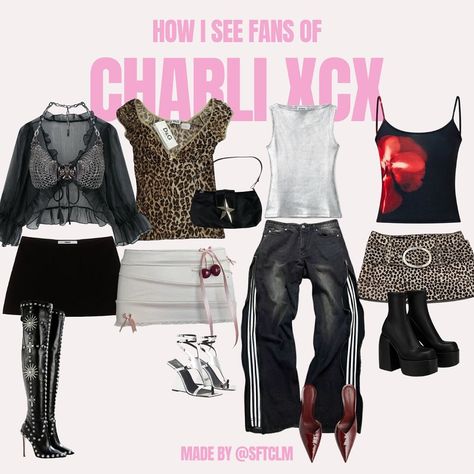 Comment which fandom I should make a lookbook for ! Bday Dress, Outfit Plan, Concert Looks, Concert Fits, Celeb Style, Charli Xcx, Feminine Outfit, Dress Code, Concert Outfit