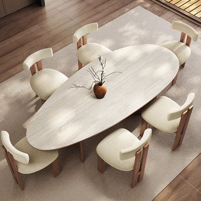 The tabletop of the dining table is made of sintered stone, which is high-temperature resistant, scratch-proof and stain-resistant. It's easy to clean and maintain. Greyleigh Size: 29.52"H x 70.86"L x 35.43"W | Greyleigh French fashion simple dining table brown / whiteWood | 29.52"H x 70.86"L x 35.43"W | Wayfair