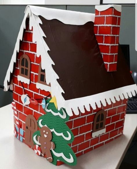 Cardboard Christmas House, Fun Experiments For Kids, Christmas Bulletin Boards, Christmas Lollipops, Gingerbread Diy, Cat Eating, Christmas Bulletin, Gingerbread Crafts, Office Christmas Party