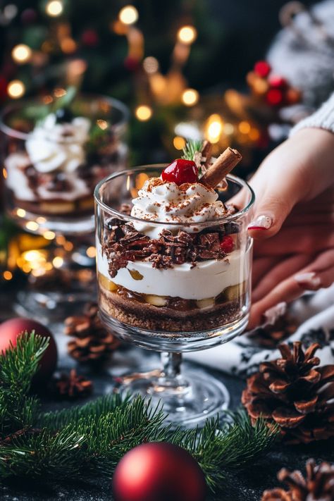 Hosting a winter party? These dessert ideas are sure to impress your guests.  From elegant cheesecake to festive gingerbread cookies, these recipes are perfect for any gathering.  These winter dessert ideas will make your party a memorable one. Half Baked Harvest Christmas Dessert, Mini Christmas Deserts, Fancy Winter Desserts, Christmas Party Desserts Fancy, Classy Christmas Desserts, Christmas Desserts From Around The World, Christmas Entertaining Food, Christmas Entremet Desserts, Christmas Dessert Fancy