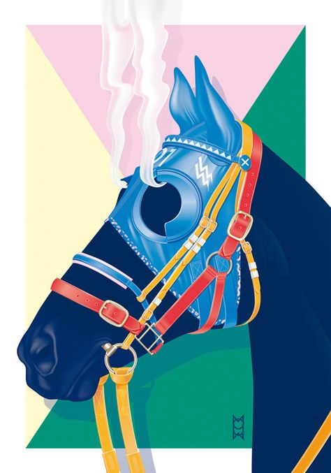 Graphic Artwork by Vicente García Morillo for Soirée Graphique Horse Symbolism, Posters Illustration, Horse Poster, Illustration Kunst, Horse Posters, Horse Illustration, Horse Logo, Plakat Design, Equine Art