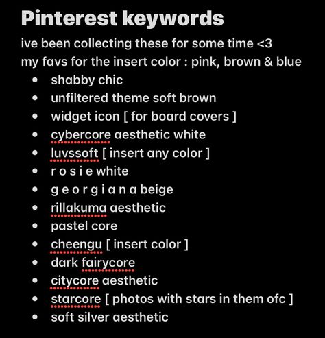 Depop Keywords, Dark Fairycore Aesthetic, List Of Aesthetics, Pinterest Codes, Cute Text Symbols, Dark Fairycore, Pinterest Hacks, Secret Websites, Cute Website