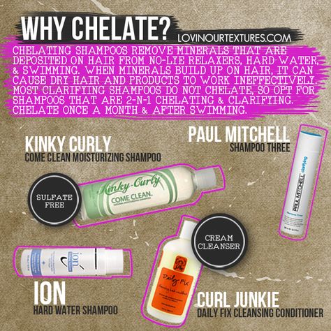 Why Chelate and Chelating Options Relaxed Hair Health, Chelating Shampoo, Hair Journey Tips, Healthy Relaxed Hair, Relaxed Hair Care, Shampoo For Curly Hair, Hair Regimen, Extreme Hair, Clarifying Shampoo