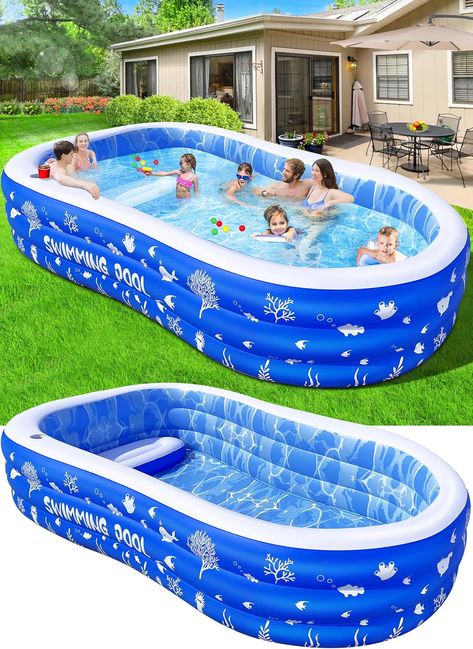 Swimming Pool Backyard, Blow Up Pool, Family Swimming, Pool Backyard, Kiddie Pool, Water Party, Inflatable Pool, Above Ground Pool, Backyard Pool