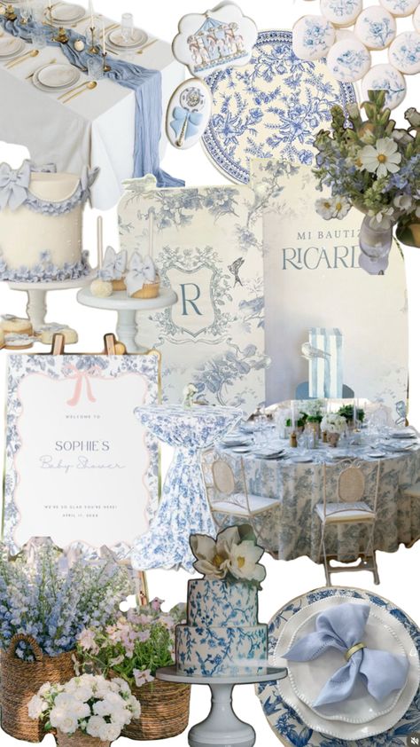 French Toile Baby Shower Ideas, Chinoiserie Bridal Shower Decor, French Inspired Baby Shower Ideas, French Country Baby Shower Ideas, Blue Themed Baby Shower Ideas, French Blue Baby Shower Ideas, Chinoiserie Baby Shower Theme, Toile Baby Shower Theme, Bonjour Bebe Shower Theme