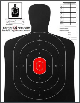 B29 Shooting Target Silhouette w/ Red Center (Printable for FREE) - by Targets4Free.com Target Practice Shooting, Target Printable, Paper Shooting Targets, Survival Prep, Reloading Bench, Paper Targets, Shooting Target, Osama Bin, Superhero Family